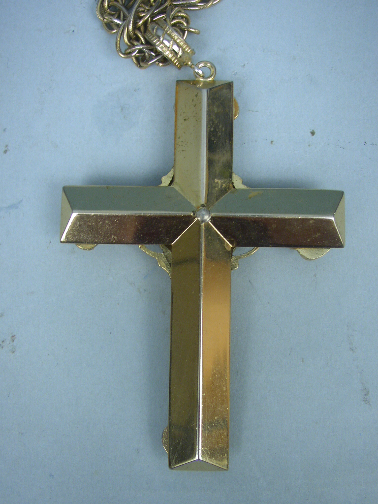 Whiting & Davis Etruscan style Cross & Chain   Stunning  