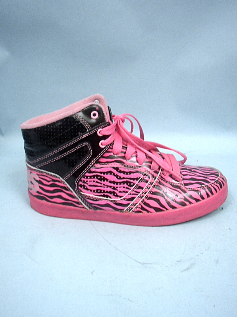 Osiris Hot Pink & Black Zebra Print Skate Shoe - Girls Size 5 1/2 | eBay